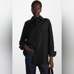 COS Relaxed fit Silk Shirt - Black - Size EUR 40 or US 10